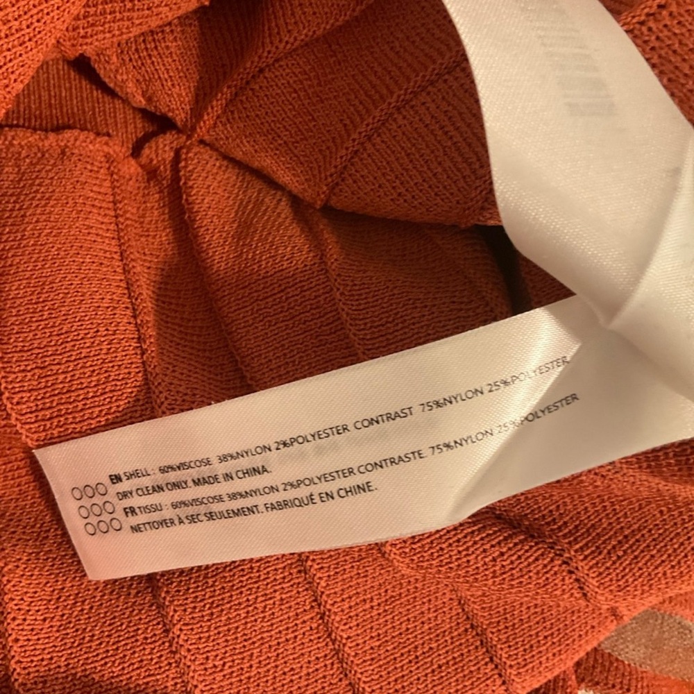 En Saison Brianna cap sleeve rust midi dress with pleated skirt, XS - Picture 10 of 11